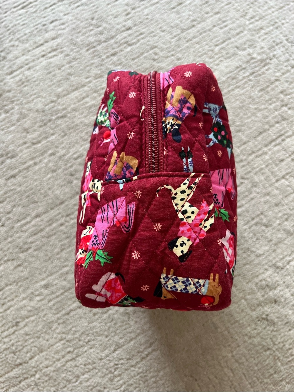 Vera Bradley XL Cosmetic Pouch in Holiday Hounds Print - Picture 4 of 11